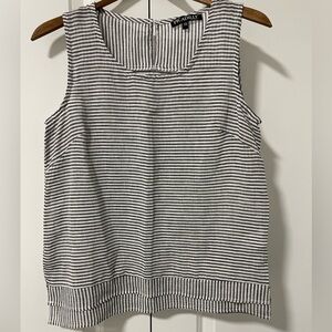 #177-PICCADILLY- Cotton/ Linen blend  striped tank